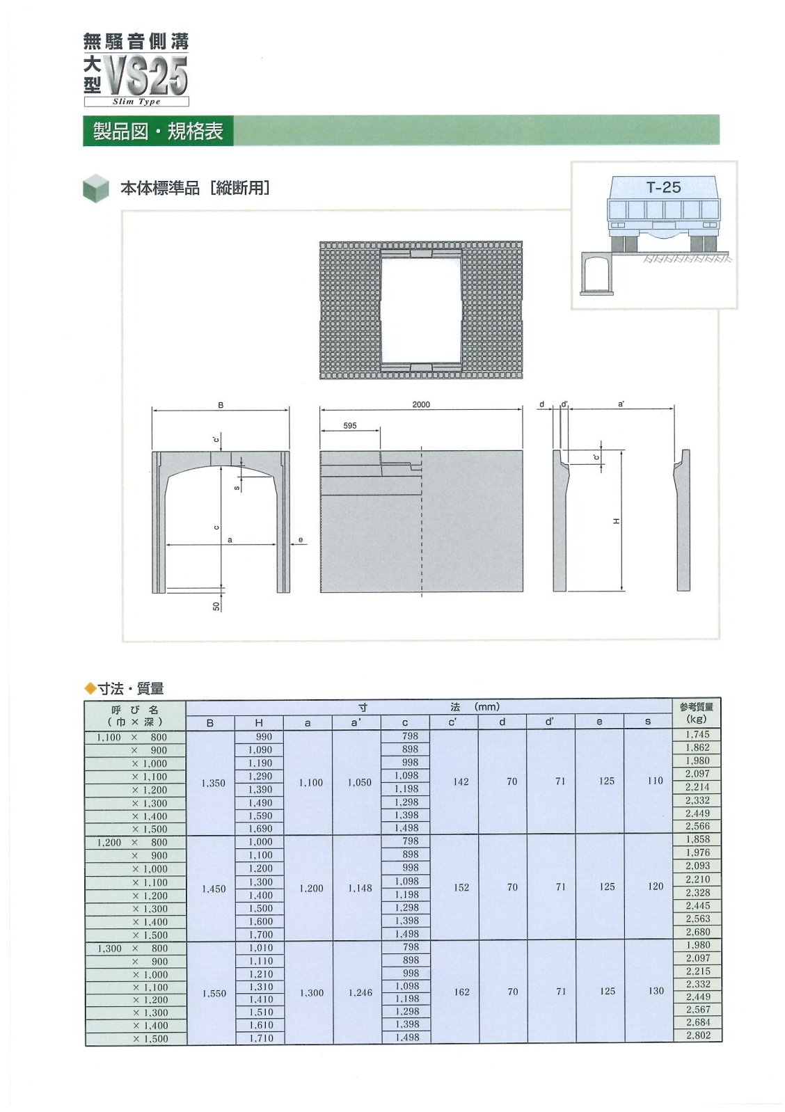 VS側溝(縦断用) カタログ表紙